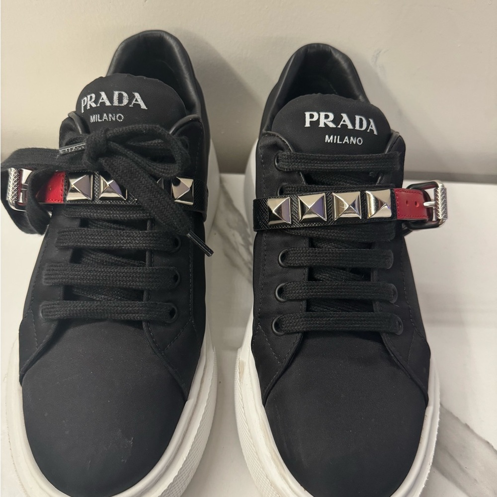 Prada Black Studded Sneakers